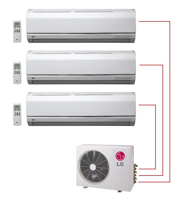 Ar Condicionado Tri Split 3x12000 BTU s Frio 220V LG M122CD Central Ar